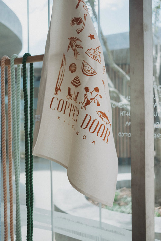 Cotton Tea Towel - Beach Print